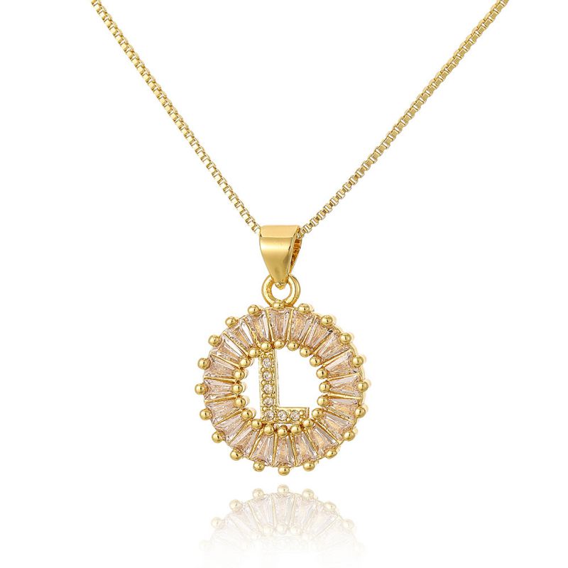 A Copper Inlaid Zirconium 26 Letter Necklace