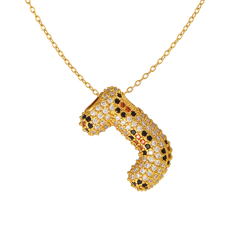 A Copper Necklace With Zircon 26 Letters