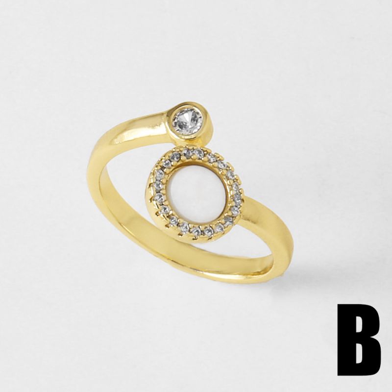 A Copper Round Ring With Diamonds