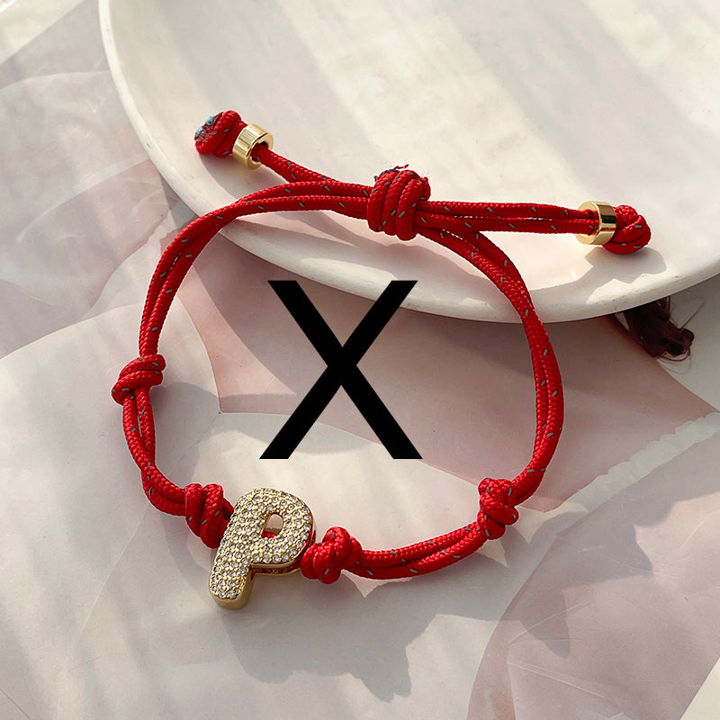 A Gold Copper-set Zircon 26-letter Alphabet Bracelet