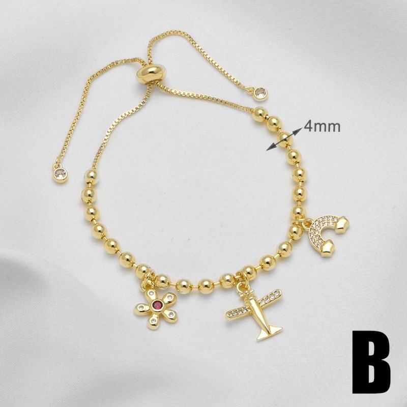 A Gold-plated Copper Heart-shaped Cross And Portrait Bracelet