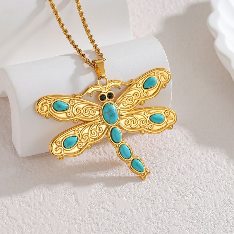 A Stainless Steel Turquoise Necklace