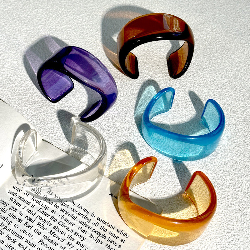 A Transparent Resin Irregular Bracelet