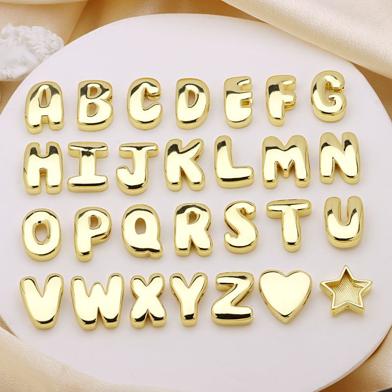 A (pendant Only) Diy Accessories For The 26 Letters Of The Alphabet With Gold-plated Finish