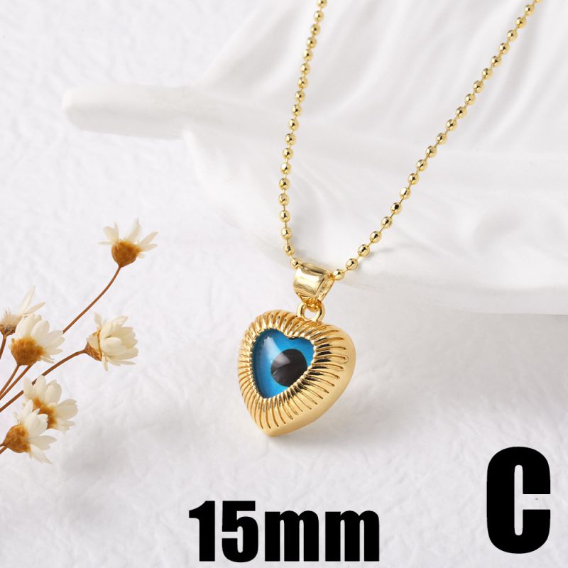 A11mm Copper Heart Eyes Necklace