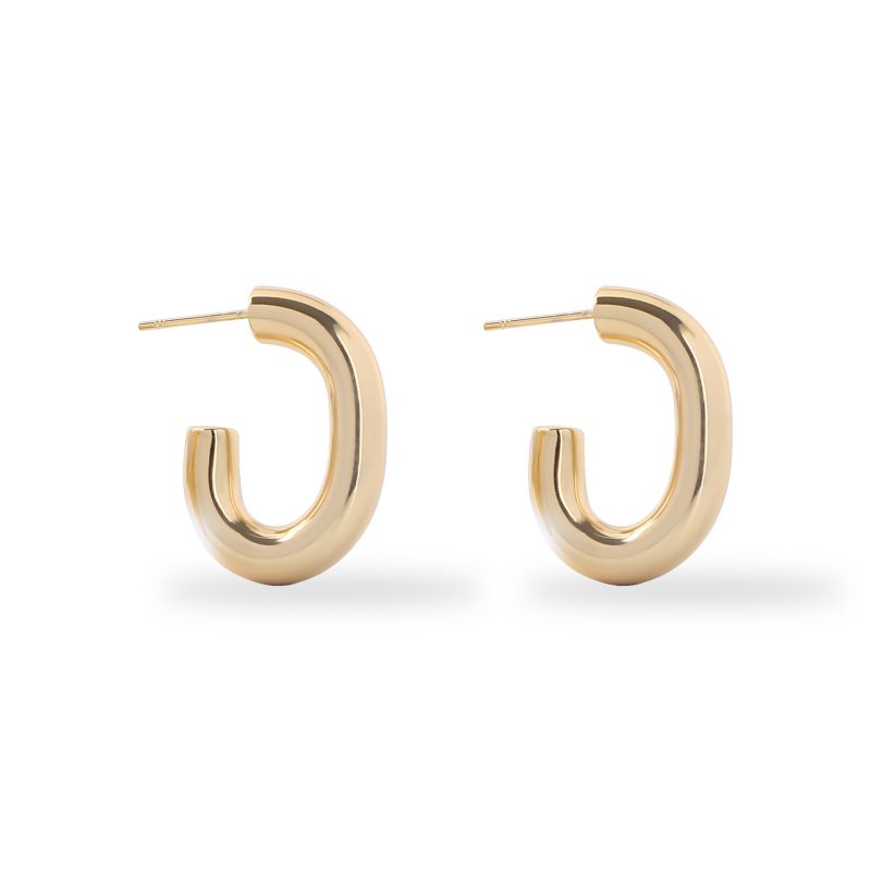 Fashion 3.0 Round Wire Earrings Gold Stainless Steel Geometric Round Earrings