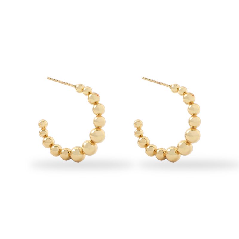 Fashion 3.0 Round Wire Earrings Gold Stainless Steel Geometric Round Earrings