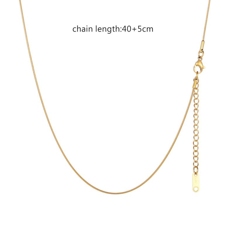 Fashion Blade Chain Plus Snake Chain Gold Stainless Steel Gold Plated Chain Double Layer Necklace