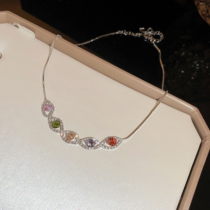 Fashion 41# Bracelet-color Copper Inlaid Zirconium Oval Bracelet