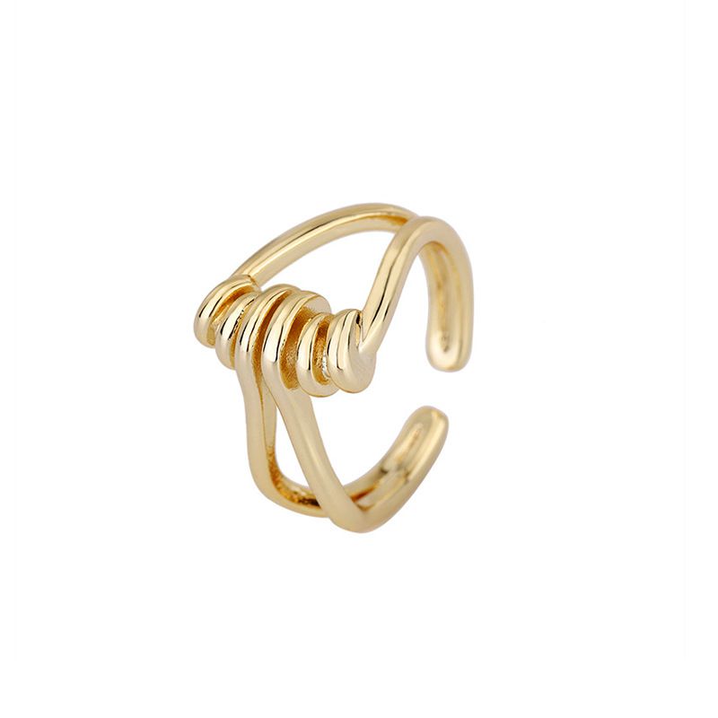 Fashion 25# Copper Geometric Cutout Open Ring