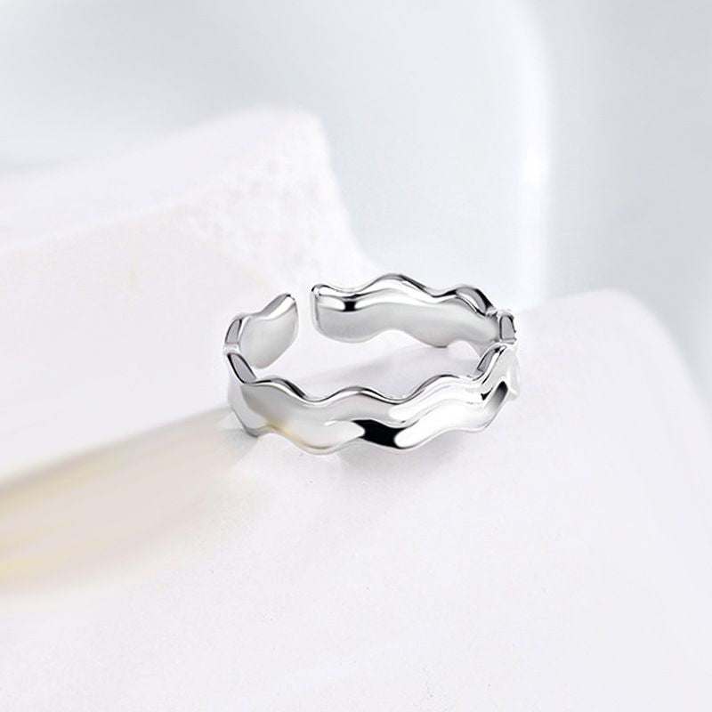 Fashion 25# Copper Geometric Cutout Open Ring