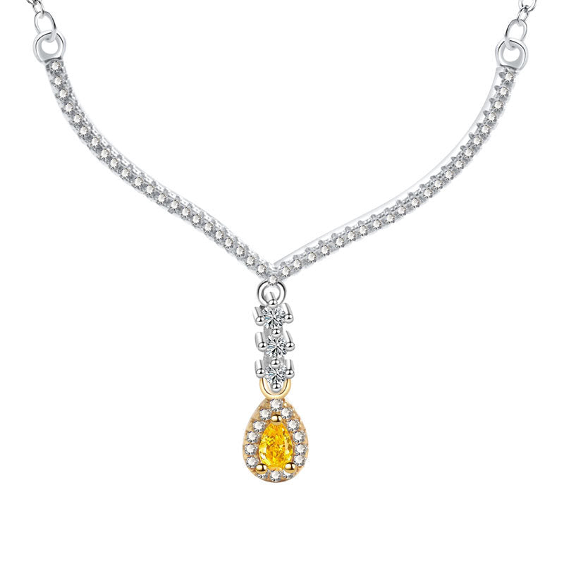 Fashion 17# Copper Diamond Geometric Necklace