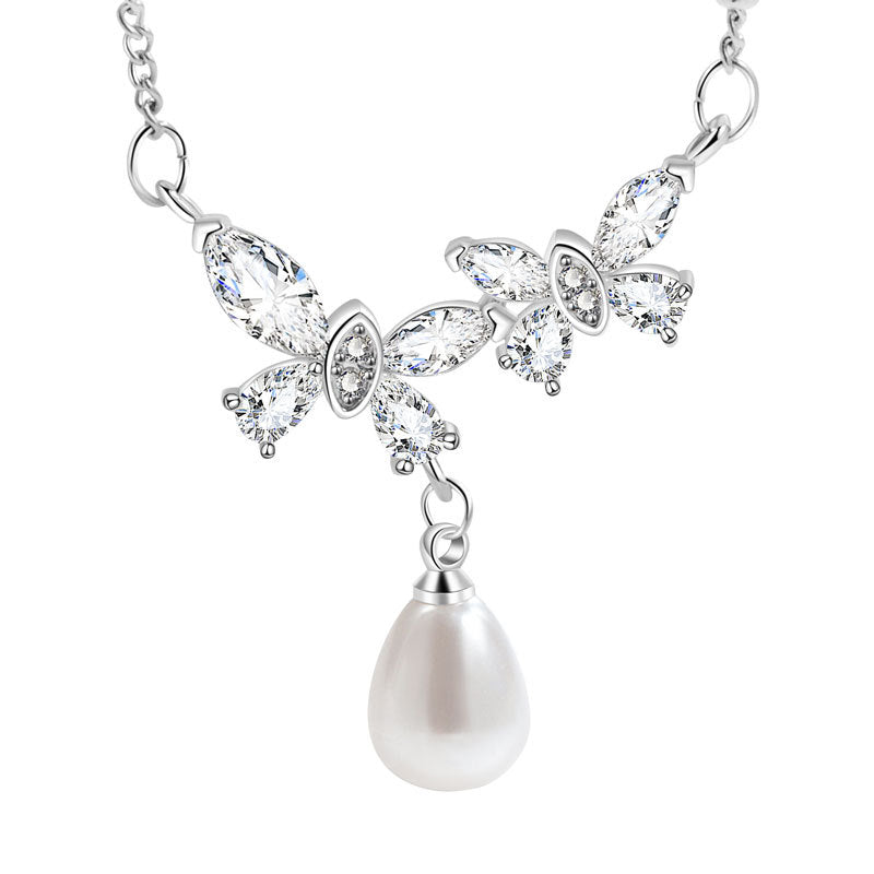 Fashion 17# Copper Diamond Geometric Necklace