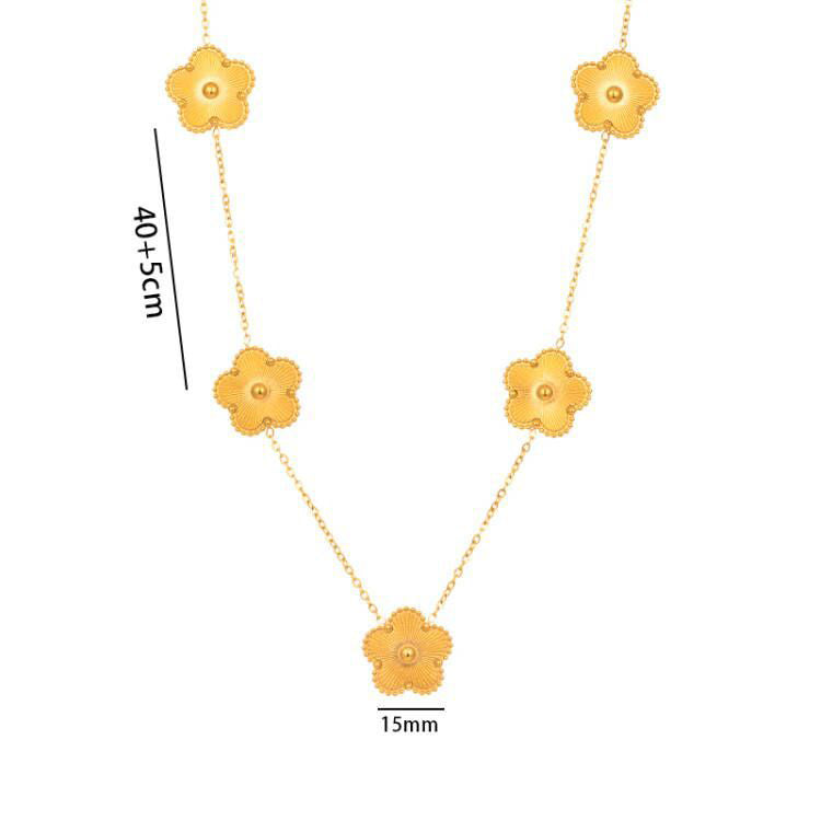 Fashion Silver Bracelet Titanium Steel Flower Bracelet