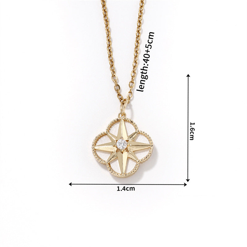 Fashion Gold - 3 Stainless Steel Dinosaur Necklace With Zirconium