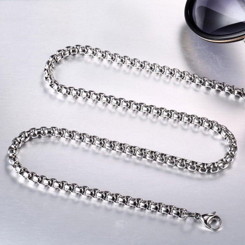 Fashion Chain Thickness 4.5mm Chain Length 50cm Stainless Steel Geometric Chain Men's Necklace