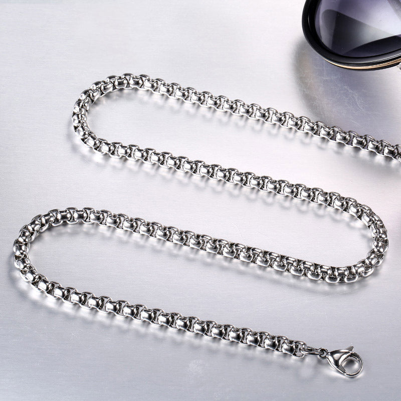 Fashion Chain Thickness 4.5mm Chain Length 50cm Stainless Steel Geometric Chain Men's Necklace