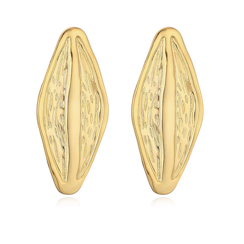 F Style Gold 1 Pair Copper Geometric Pleated Earrings