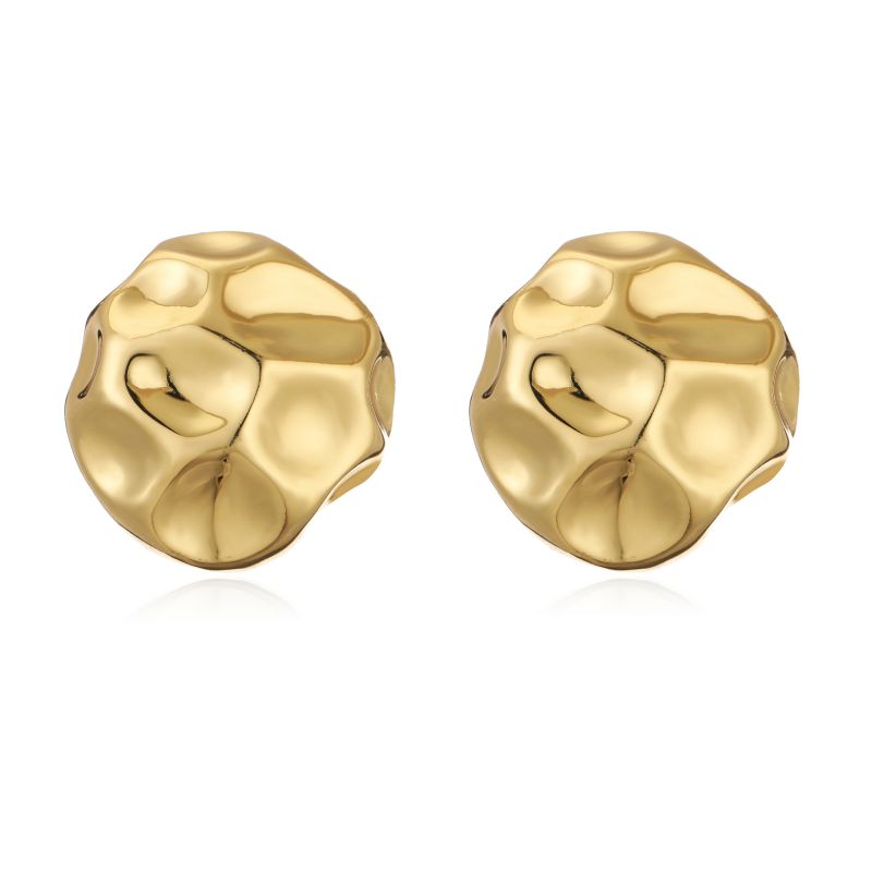F Style Gold 1 Pair Copper Geometric Pleated Earrings