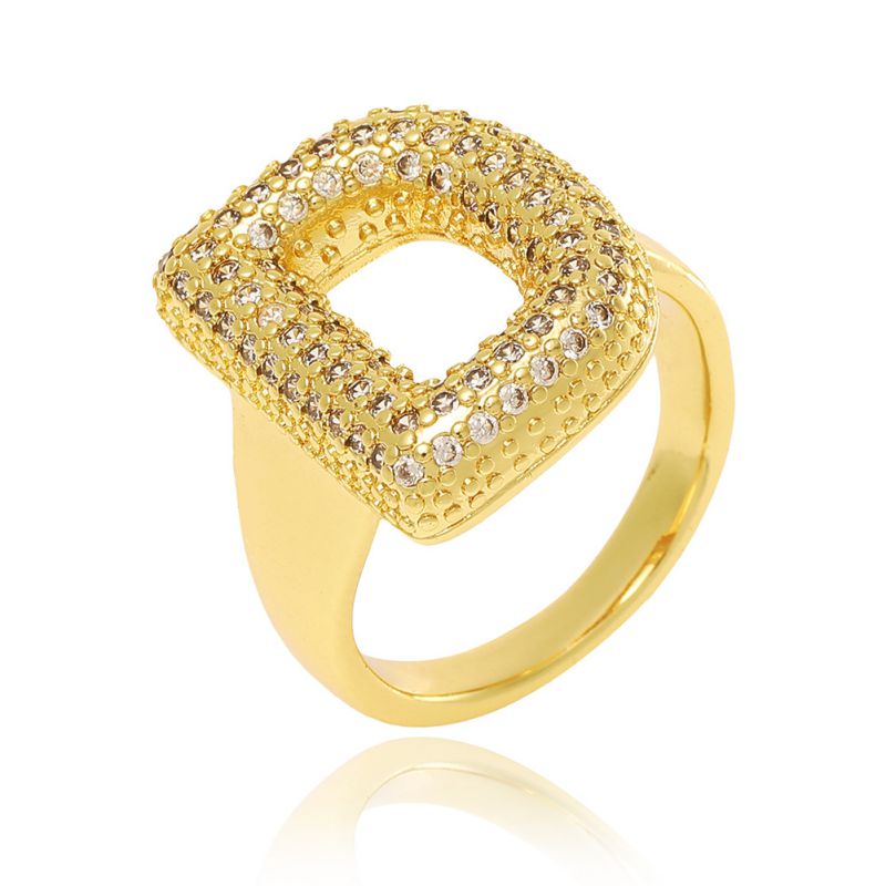 A Copper Diamond 26 Letter Open Ring