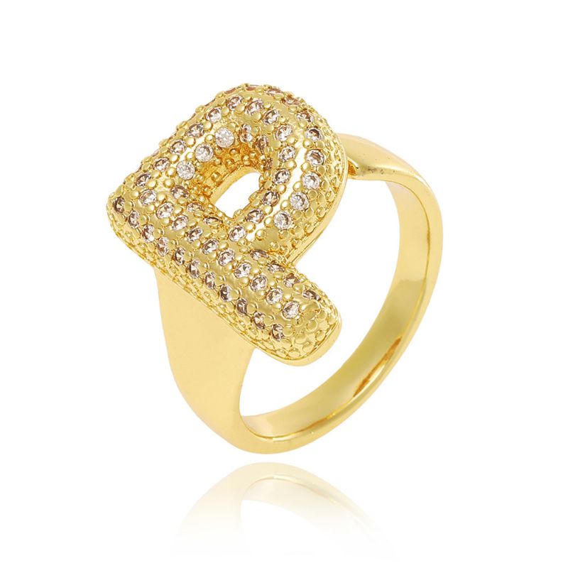 A Copper Diamond 26 Letter Open Ring