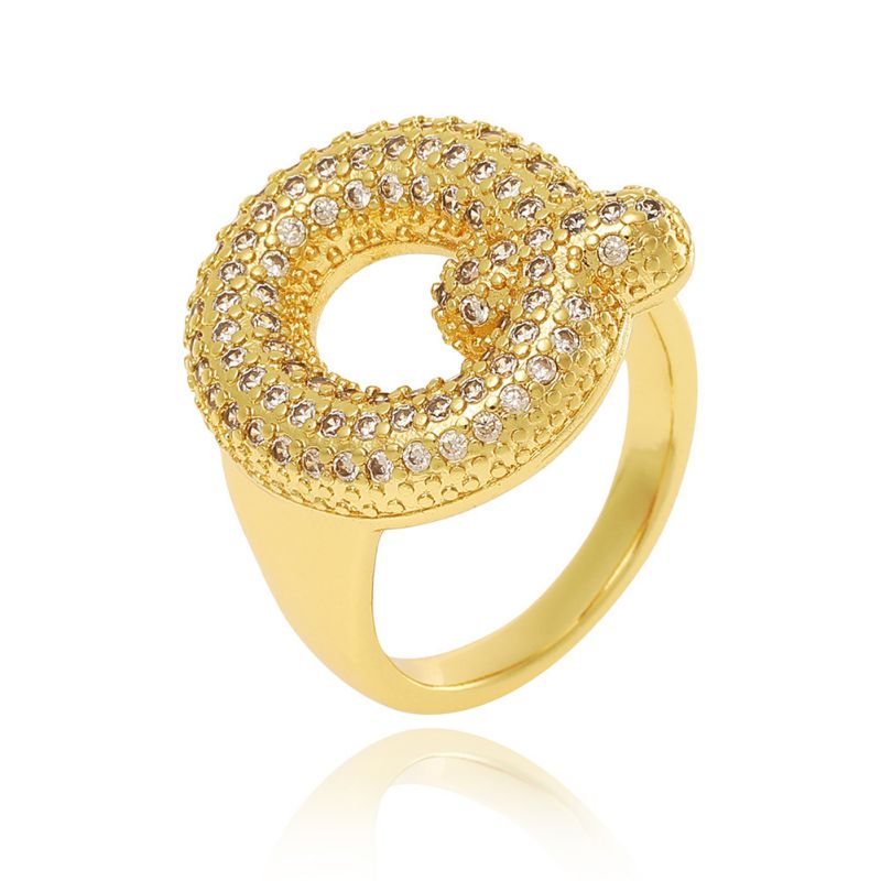 A Copper Diamond 26 Letter Open Ring