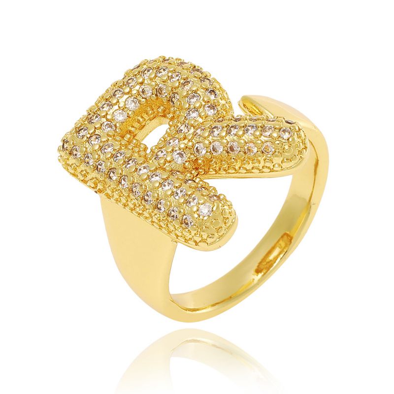 A Copper Diamond 26 Letter Open Ring