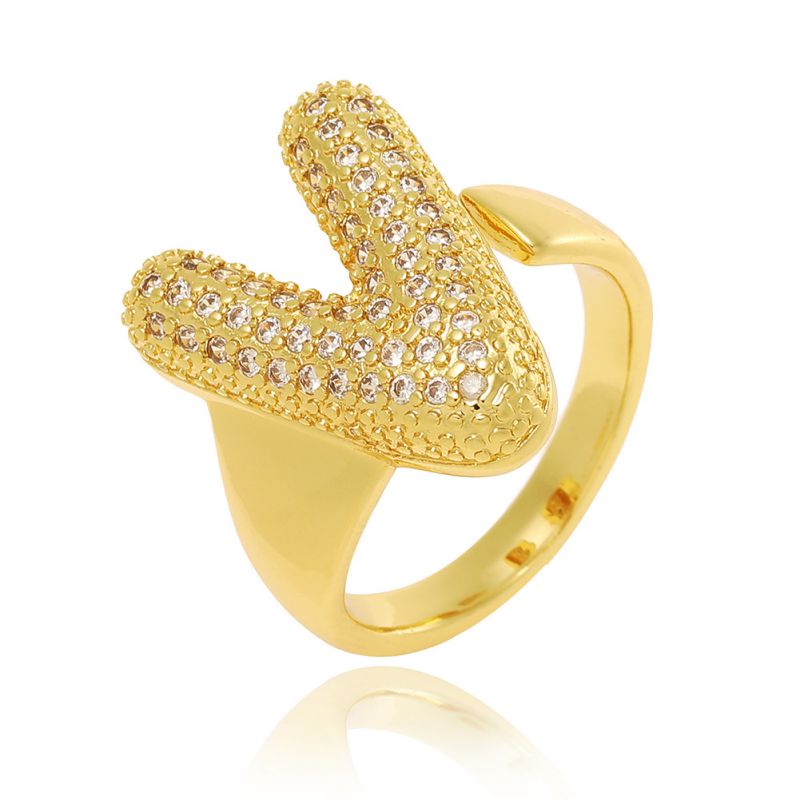 A Copper Diamond 26 Letter Open Ring