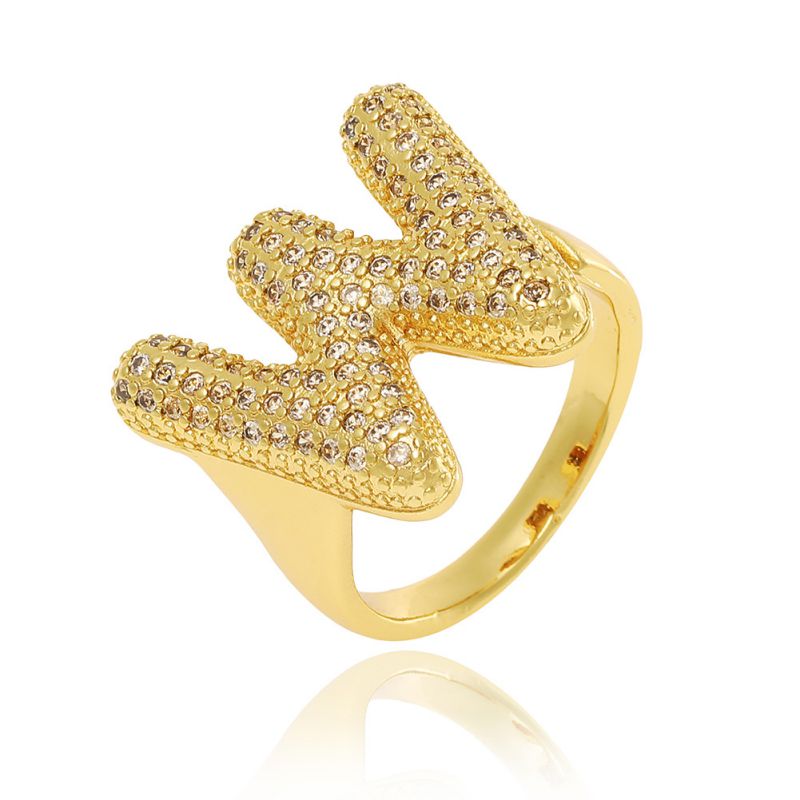 A Copper Diamond 26 Letter Open Ring