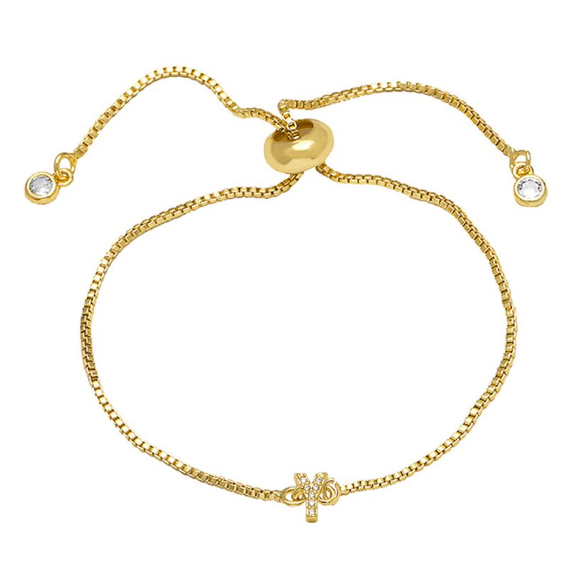 A Copper Diamond 26 Letter Pull-out Bracelet