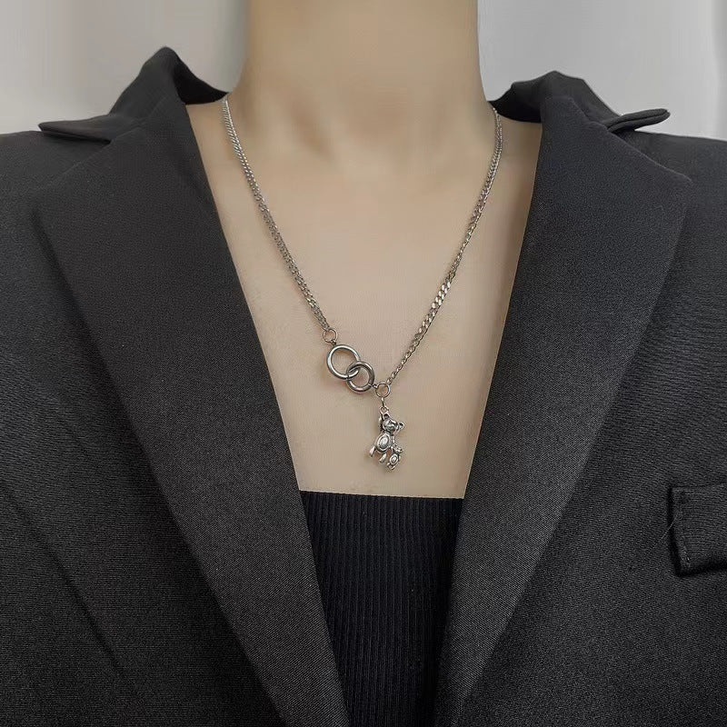 60cm Titanium Steel Chain Love Pendant-x0057b Titanium Steel Chain Heart Necklace