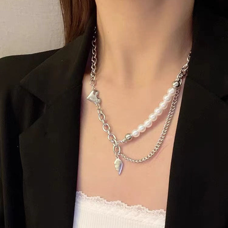 60cm Titanium Steel Chain Love Pendant-x0057b Titanium Steel Chain Heart Necklace