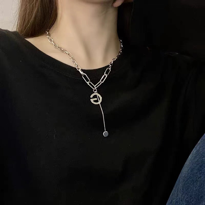 60cm Titanium Steel Chain Love Pendant-x0057b Titanium Steel Chain Heart Necklace