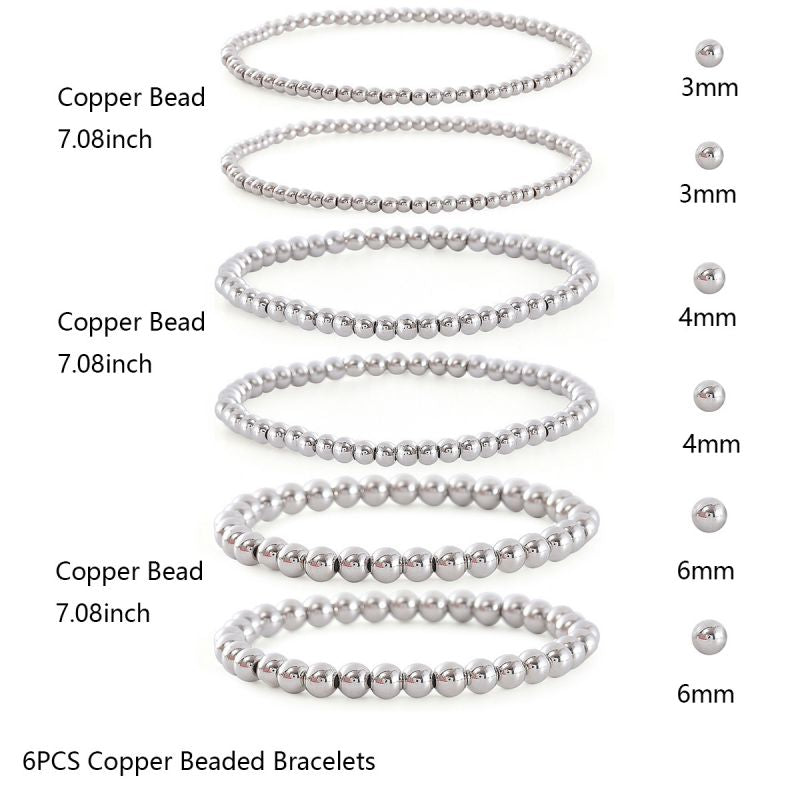 1# Gold-plated Copper Beaded Bracelet Set