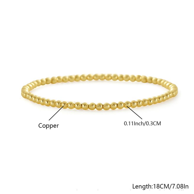 1# Gold-plated Copper Beaded Bracelet Set