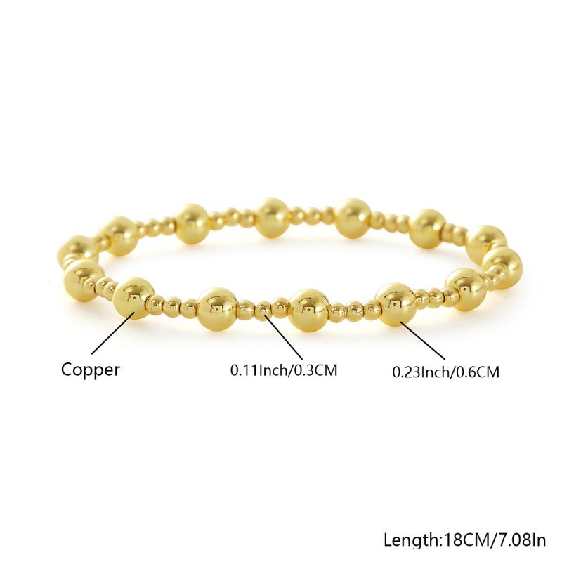 1# Gold-plated Copper Beaded Bracelet Set
