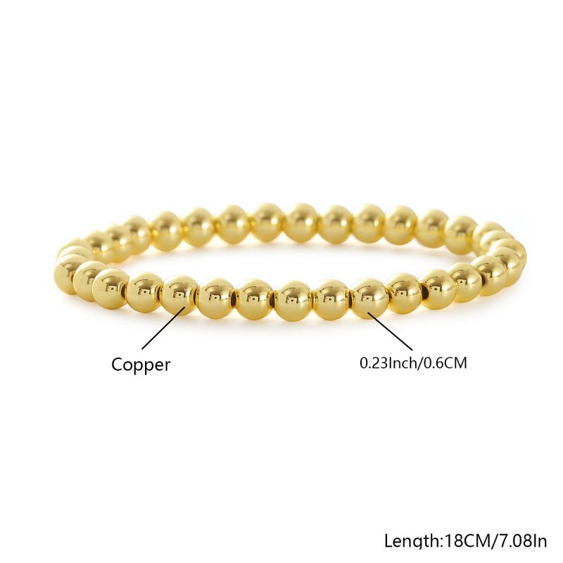 1# Gold-plated Copper Beaded Bracelet Set