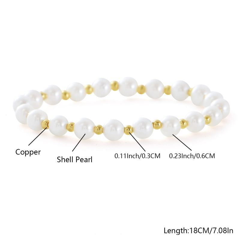 1# Gold-plated Copper Beaded Bracelet Set