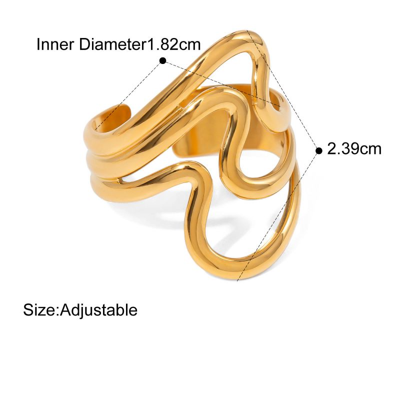 Ring 1# Stainless Steel Irregular Pearl Ring