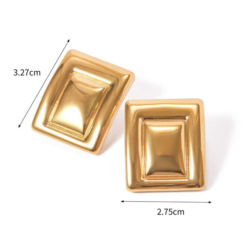 Earring 1# Stainless Steel Square Earrings
