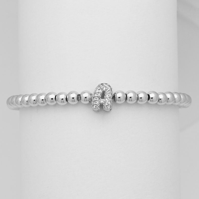 A Copper Gold-plated Beaded Diamond 26 Letter Bracelet