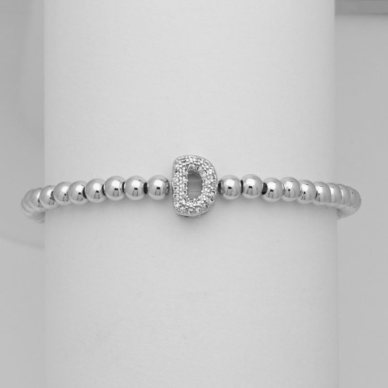 A Copper Gold-plated Beaded Diamond 26 Letter Bracelet