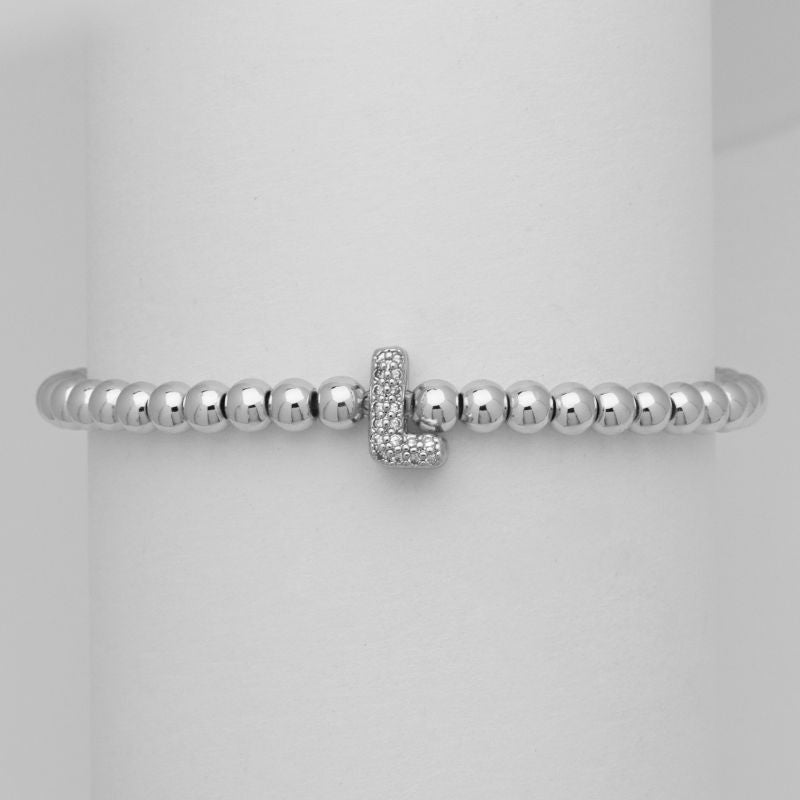 A Copper Gold-plated Beaded Diamond 26 Letter Bracelet