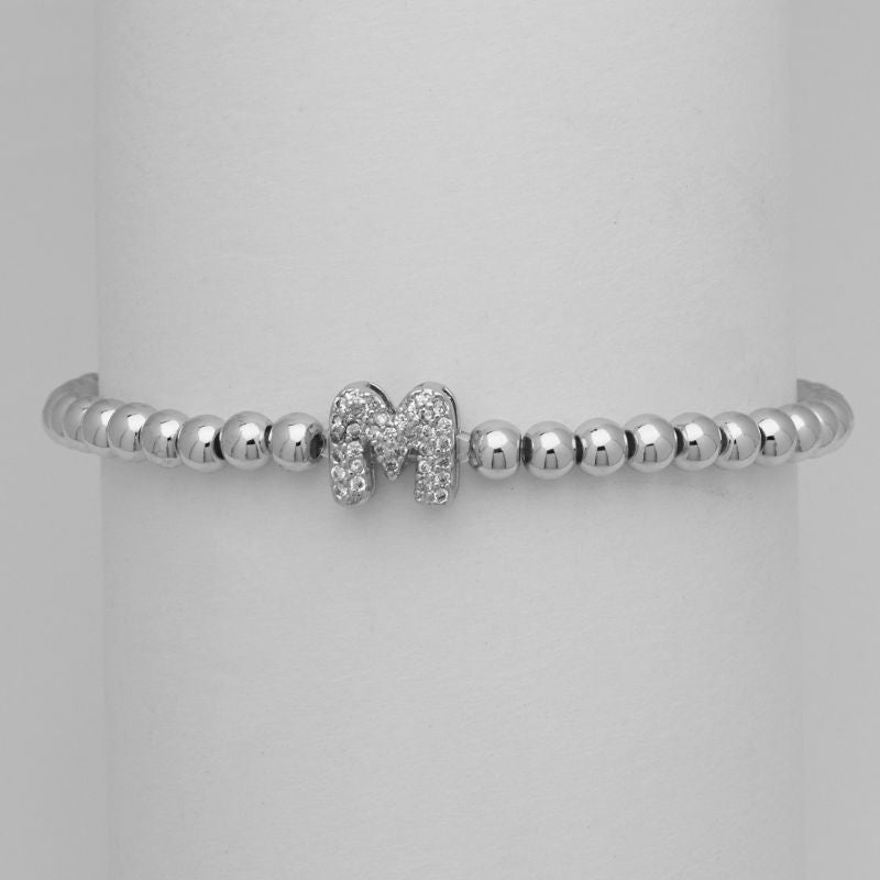 A Copper Gold-plated Beaded Diamond 26 Letter Bracelet