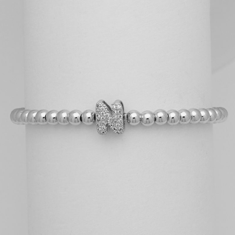 A Copper Gold-plated Beaded Diamond 26 Letter Bracelet