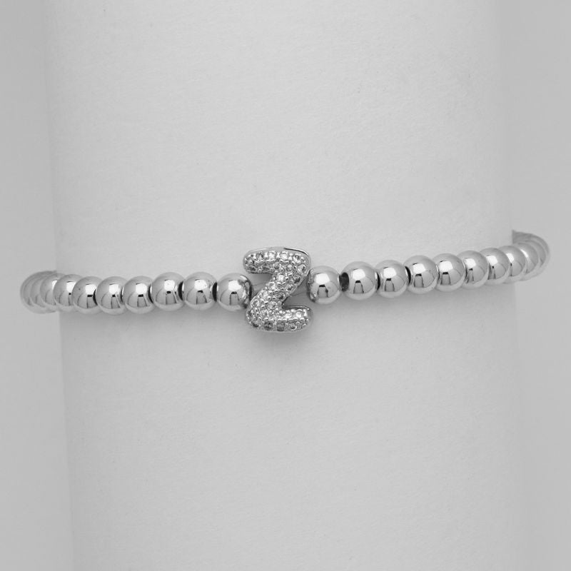 A Copper Gold-plated Beaded Diamond 26 Letter Bracelet