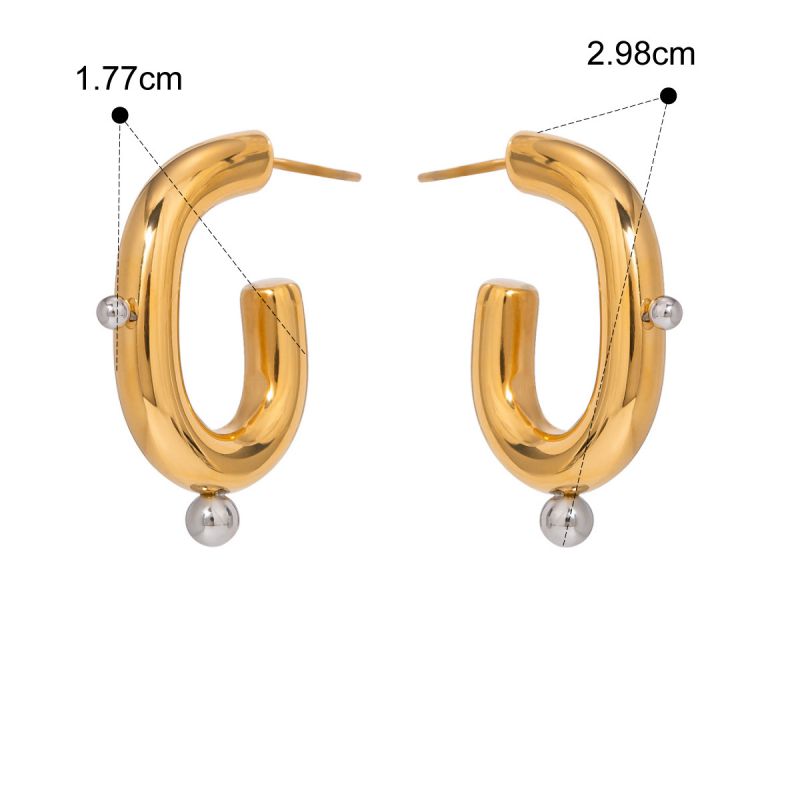 Earrings 1 Stainless Steel Moon Earrings With Diamonds