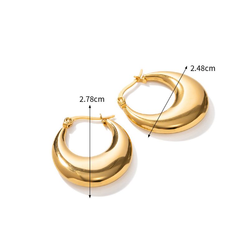 Earrings 1 Stainless Steel Moon Earrings With Diamonds