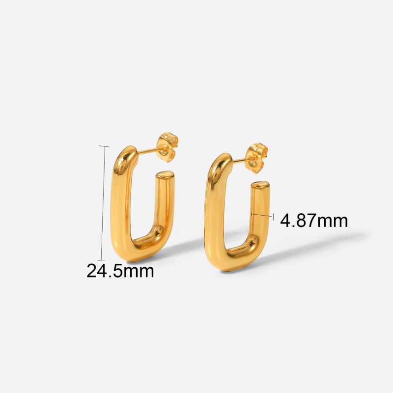 Earrings 1 Stainless Steel Moon Earrings With Diamonds