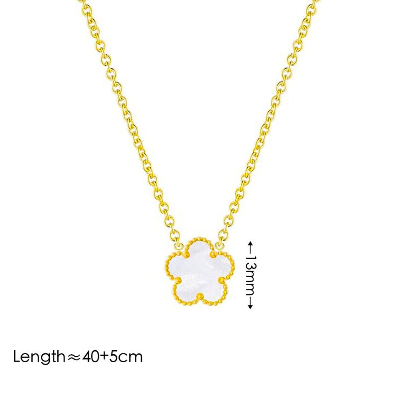 Red+necklace Stainless Steel Flower Necklace